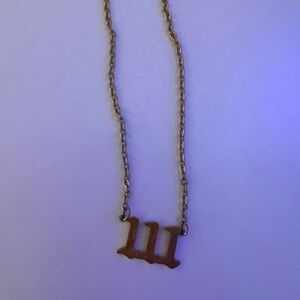 Amazon Gold-tone Roman Numeral III Pendant Necklace